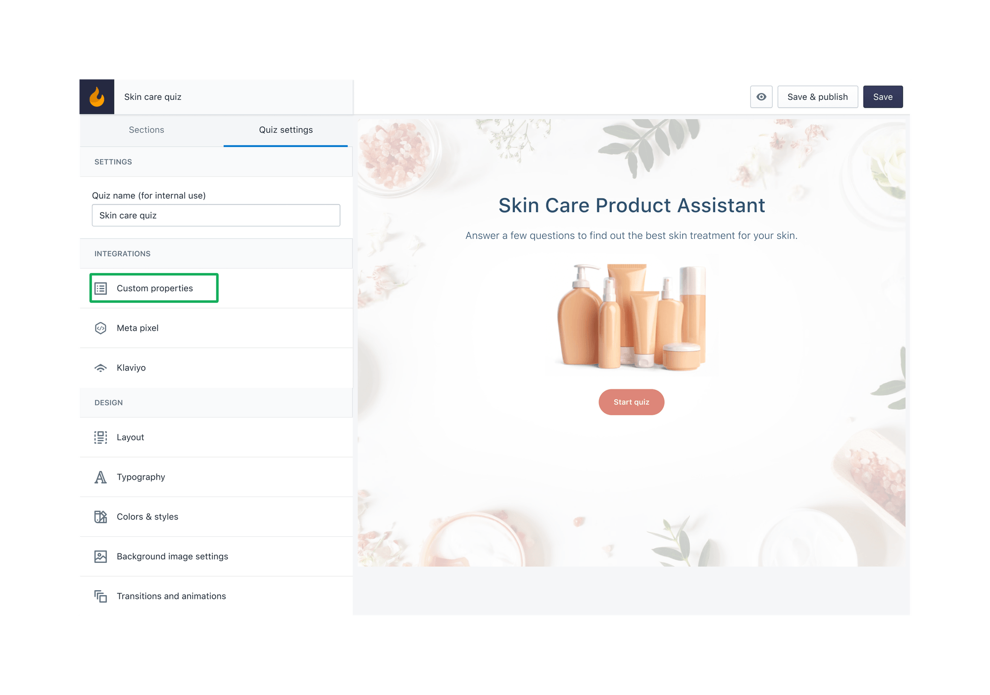 Global properties settings